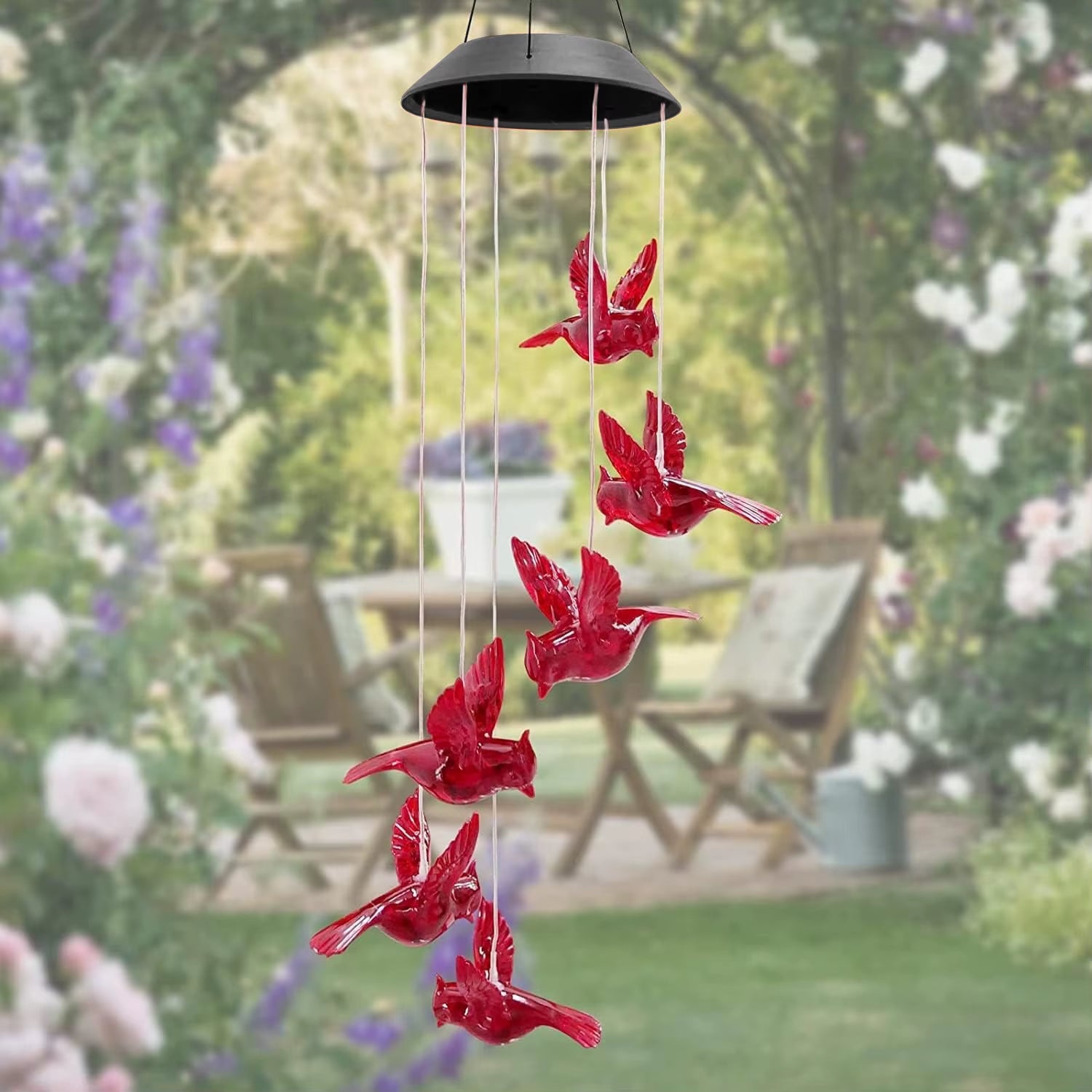 EzyBuy Exclusive – Solar Hummingbird Wind Chime Light | Colorful Outdoor Garden Decoration