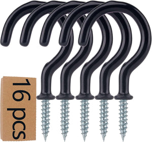 36PCS Metal Ceiling Hooks 1-1/4 Inch Multipurpose Vinyl Coated Screw-In Wall Hooks for Hanging Plants, Cups, Utensils, Lights and Stuff Great for Indoor & Outdoor Use
