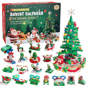 Christmas Advent Calendar 2025 Building Blocks for Kids & Adults - 24 Pack Assembly Puzzles with Christmas Tree, Reindeer Sleigh & Train - High-Quality Materials - Perfect Gift for Block Lovers