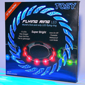 Flying Ring - 16 Million Color RGB or 12 Leds, Super Bright, Lost Mode, Auto Light Up, Camping Essentials for Kids/Teens/Boy/Girl, Safe & Soft, Waterproof, Pool/Beach Games, Lightweight Toy