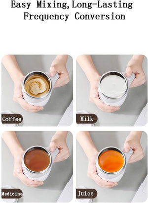 Self Stirring Mug for Coffee & Milk Powder - USB Rechargeable Electric Stirrer Cup, Leak-Proof 380Ml Travel Mug with Lid | UKCA Certified for Home, Office & Gym Use