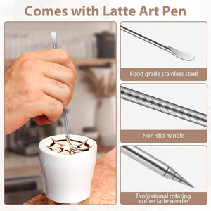 Latte Art Pen, Electric Coffee Pen, Cocoa Latte Art Spice Pen Works with Cinnamon, Salt, White Sugar, Fine Coffee Grinds, Cocoa Powder, DIY Coffee Accessories, Cake Decorating
