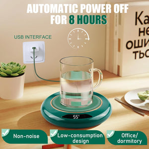 Coffee Mug Warmer, USB Coffee Warmer with 3 Temperature Setting(45-75℃) Smart Touch Cup Warmer for Desk Electric Beverage Mug Warmer 8H Auto Shut off for Tea Milk Candle Warmer Office Home