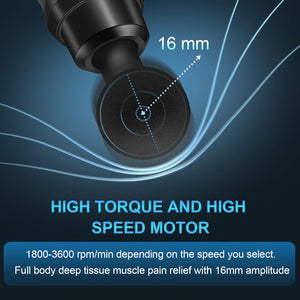 Massage Gun Deep Tissue, Muscle Percussion Massager with 30 Speeds Quiet Hand Massagers with LCD Touch Screen 10 Heads for Shoulder Body Back Relaxation (Black)