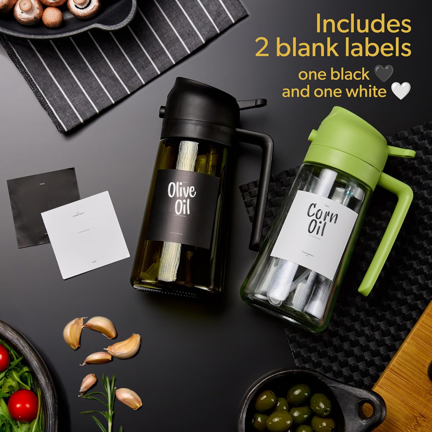 Kitchen Oil Spray 470 Ml | 2 in 1 Dispenser Oil Spray | Oil Spray Air Fryer | Oil Spray Sprayer | Oil Sprayer | Oil Spray | Oil Dispenser