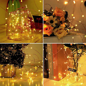 Fairy Lights, 50 LED Battery Operated String Lights Copper Wire Light for Indoor Outdoor Lighting, Bedroom, Wedding Decor, Party, Christmas, Tree Decoration(5M/16Ft,Warmwhite)