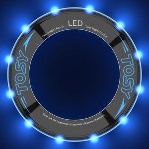 Flying Ring - 16 Million Color RGB or 12 Leds, Super Bright, Lost Mode, Auto Light Up, Camping Essentials for Kids/Teens/Boy/Girl, Safe & Soft, Waterproof, Pool/Beach Games, Lightweight Toy