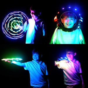 Flying Ring - 16 Million Color RGB or 12 Leds, Super Bright, Lost Mode, Auto Light Up, Camping Essentials for Kids/Teens/Boy/Girl, Safe & Soft, Waterproof, Pool/Beach Games, Lightweight Toy