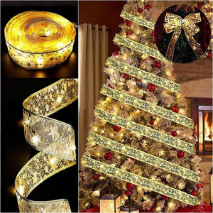 Christmas Tree Lights, 19Ft/6M 60 LED Christmas Tree Ribbon Waterproof Fairy Lights Christmas Decorations Curtain Lights Hanging Fairy Lights for Bedroom Wall Garden Patio Christmas Tree Decorations