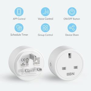 Smart Plug Wifi Socket Work with Alexa Echo and Google Home, Smart Timer Plug, No Hub Required, 2.4Ghz Only (13A/3120W,4 Pack)