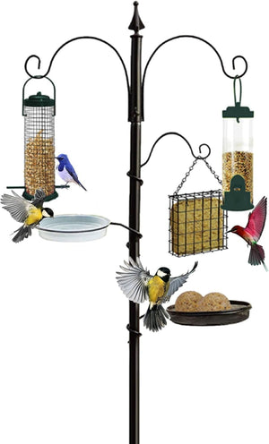 Bird Feeder with 3 Feeders & 2 Dishes | Bird Feeders Hanging Station, Bird Feeding Stations for the Garden, Bird Feeders for Small Birds