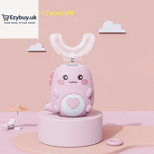 Children U-Shaped Electric Toothbrush 360 Degrees Smart Cartoon Kids Silicone Toothbrush Automatic Rechargeable Sonic Toothbrush