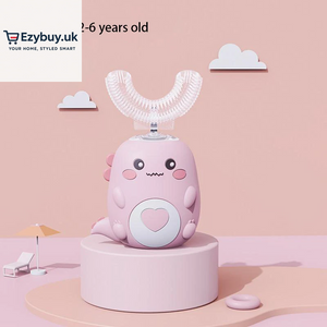 Children U-Shaped Electric Toothbrush 360 Degrees Smart Cartoon Kids Silicone Toothbrush Automatic Rechargeable Sonic Toothbrush