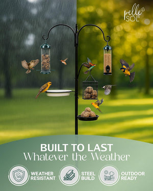 Bird Feeder with 3 Feeders & 2 Dishes | Bird Feeders Hanging Station, Bird Feeding Stations for the Garden, Bird Feeders for Small Birds