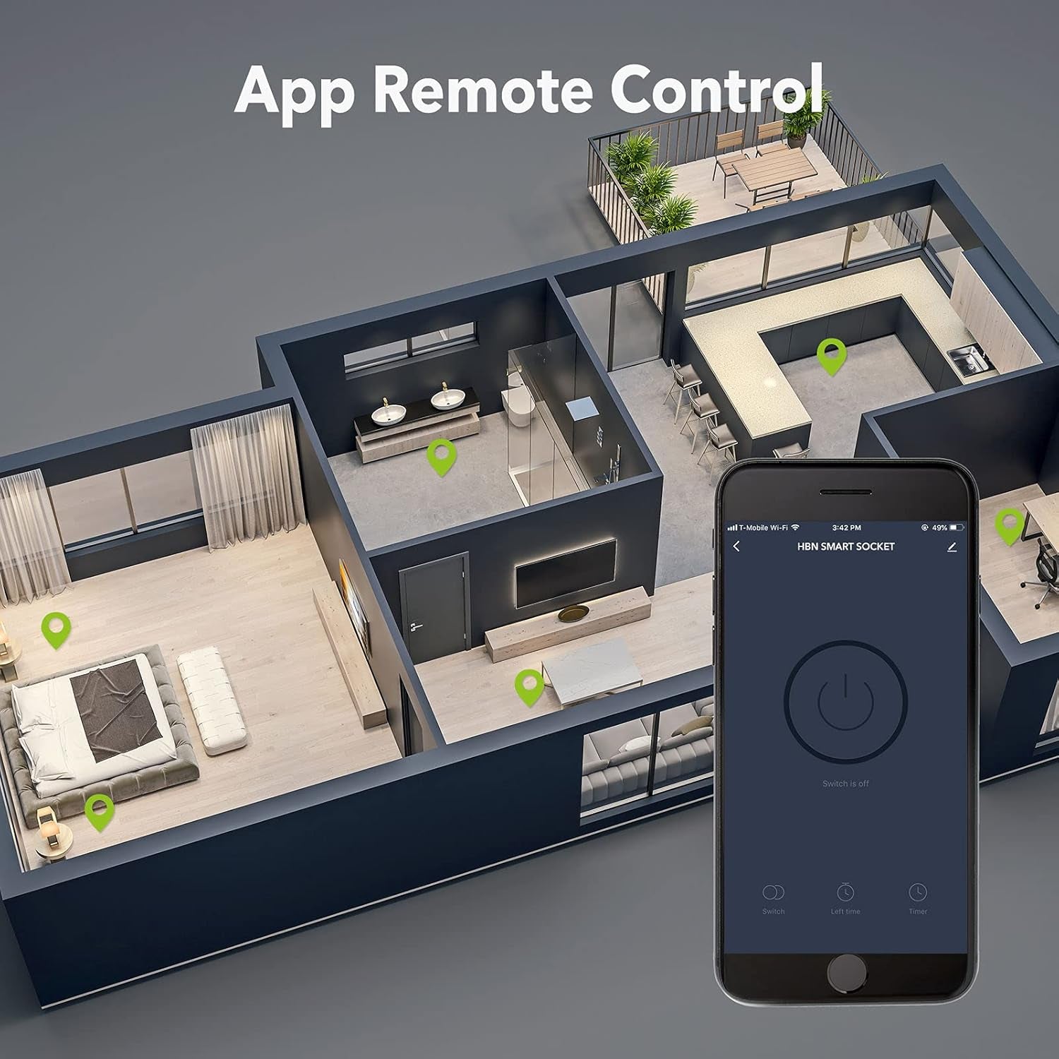 Smart Plug Wifi Socket Work with Alexa Echo and Google Home, Smart Timer Plug, No Hub Required, 2.4Ghz Only (13A/3120W,4 Pack)