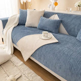 1PC Striped Chenille Sofa Cover for Living Room Pets Kids Anti-Dirty Sofa Towel Mat Solid Color Non-Slip Couch Cushion Slipcover