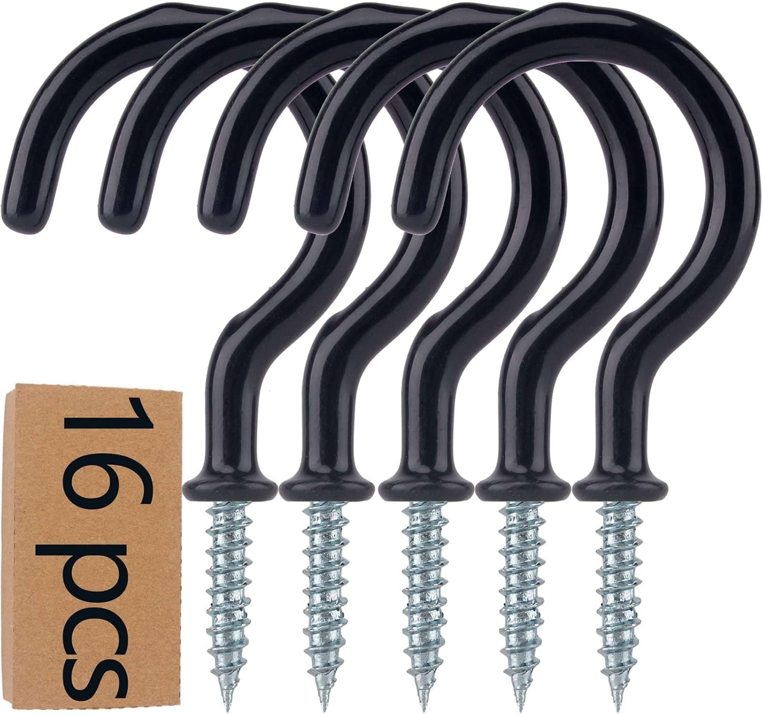 36PCS Metal Ceiling Hooks 1-1/4 Inch Multipurpose Vinyl Coated Screw-In Wall Hooks for Hanging Plants, Cups, Utensils, Lights and Stuff Great for Indoor & Outdoor Use