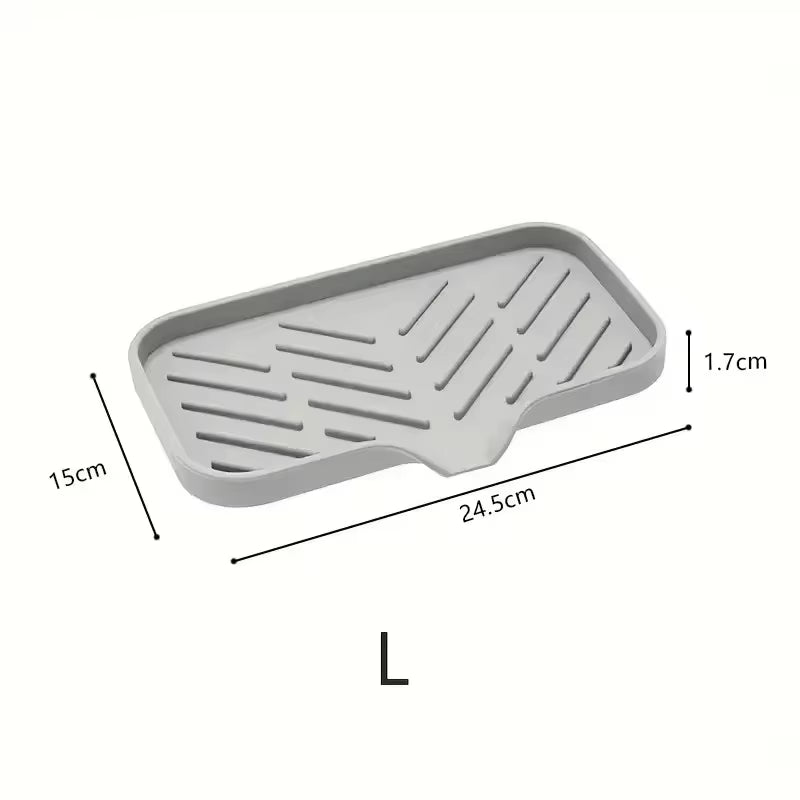Kitchen Faucet Splash Pad Silicone Sink Faucet Splash Guard Mat Sponge Drain Rack Countertop Soap Tray for Bath Kitchen Gadgets