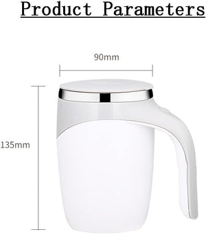 Self Stirring Mug for Coffee & Milk Powder - USB Rechargeable Electric Stirrer Cup, Leak-Proof 380Ml Travel Mug with Lid | UKCA Certified for Home, Office & Gym Use