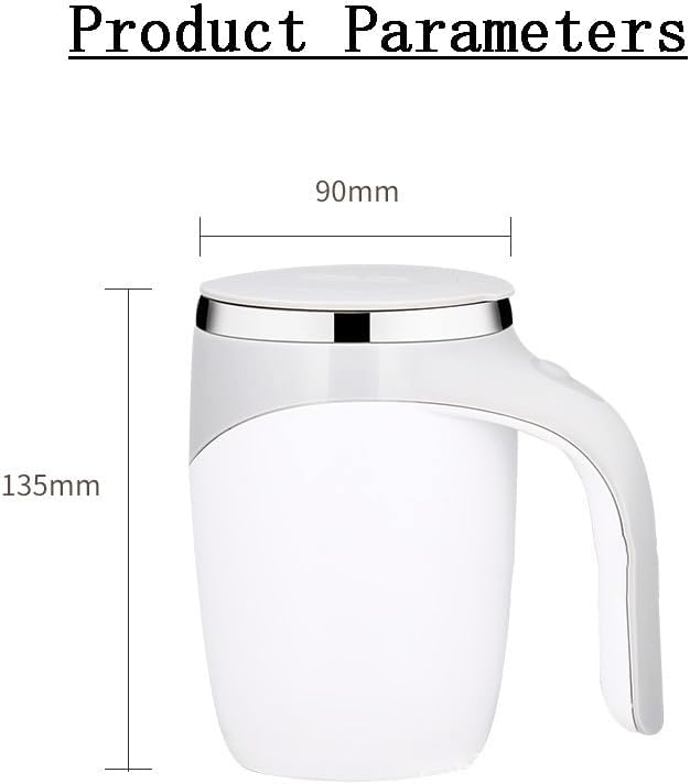 Self Stirring Mug for Coffee & Milk Powder - USB Rechargeable Electric Stirrer Cup, Leak-Proof 380Ml Travel Mug with Lid | UKCA Certified for Home, Office & Gym Use