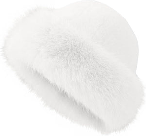 Faux Fur Cossack Hat for Women - Russian Winter Warm Earmuff Elegant Soft Plush Fluffy Windproof Thermal Trendy Furry for Skiing Skating Climbing - Ladies Girls