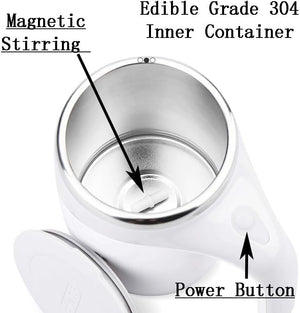 Self Stirring Mug for Coffee & Milk Powder - USB Rechargeable Electric Stirrer Cup, Leak-Proof 380Ml Travel Mug with Lid | UKCA Certified for Home, Office & Gym Use