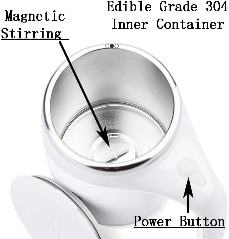 Self Stirring Mug for Coffee & Milk Powder - USB Rechargeable Electric Stirrer Cup, Leak-Proof 380Ml Travel Mug with Lid | UKCA Certified for Home, Office & Gym Use