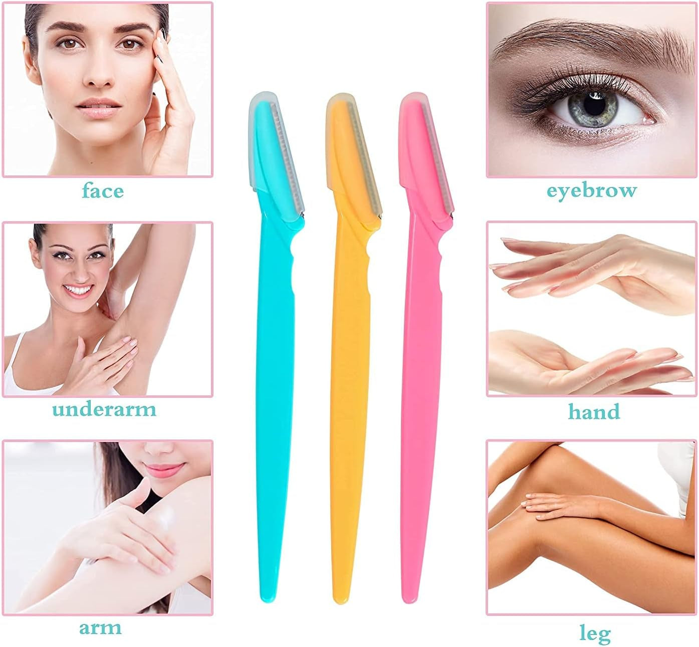 Eyebrow Razors Eyebrow Razors Shaper Trimmer Shaver Facial Hair Remover Exfoliating Dermaplaning Tool with Precision Cover Cosmetic Exfoliating Makeup for Women and Men - 24PCS