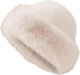Faux Fur Cossack Hat for Women - Russian Winter Warm Earmuff Elegant Soft Plush Fluffy Windproof Thermal Trendy Furry for Skiing Skating Climbing - Ladies Girls