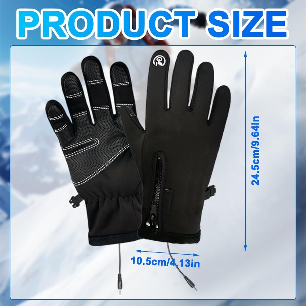 USB Heated Gloves for Men Women, Screen Touch Electric Heated, Winter Hands Warm Full Hands Touchscreen Laptop Glove Knitting Heating Mittens, Washable Thermal Glove for Indoor Outdoor（Black）