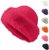 Faux Fur Cossack Hat for Women - Russian Winter Warm Earmuff Elegant Soft Plush Fluffy Windproof Thermal Trendy Furry for Skiing Skating Climbing - Ladies Girls
