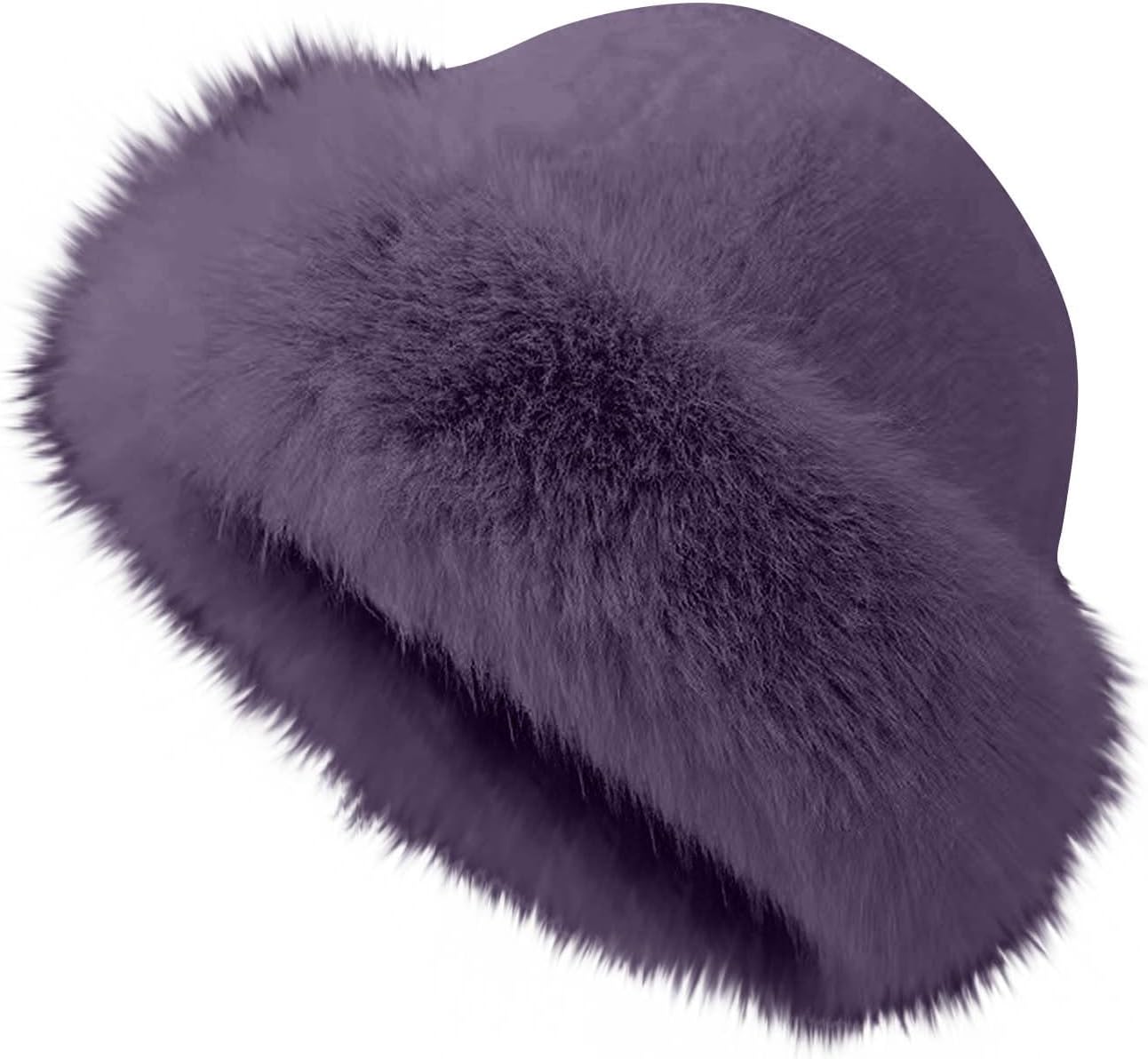 Faux Fur Cossack Hat for Women - Russian Winter Warm Earmuff Elegant Soft Plush Fluffy Windproof Thermal Trendy Furry for Skiing Skating Climbing - Ladies Girls