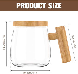 400Ml Self Stirring Mug 7000Rpm High Speed Electric Mixing Cup,Self Stirring Coffee Mug with Storage Handle, Portable Automatic Glass Mixing Coffee Mug for Home Office Coffee Milk(Transparent)