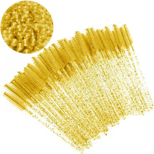 50 Pcs Eyelash Mascara Brushes, Wands Applicator Eyebrow Brush Makeup Kit, Eyebrow Castor Oil Brush Makeup Tool