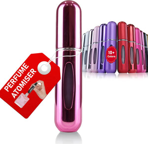 Perfume Atomiser - Travel Essential, Refillable Perfume Travel Bottle, Atomiser Spray Bottle (5 Ml) 18 Colors, Piano Black