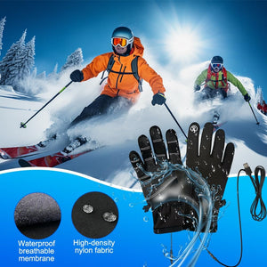 USB Heated Gloves for Men Women, Screen Touch Electric Heated, Winter Hands Warm Full Hands Touchscreen Laptop Glove Knitting Heating Mittens, Washable Thermal Glove for Indoor Outdoor（Black）