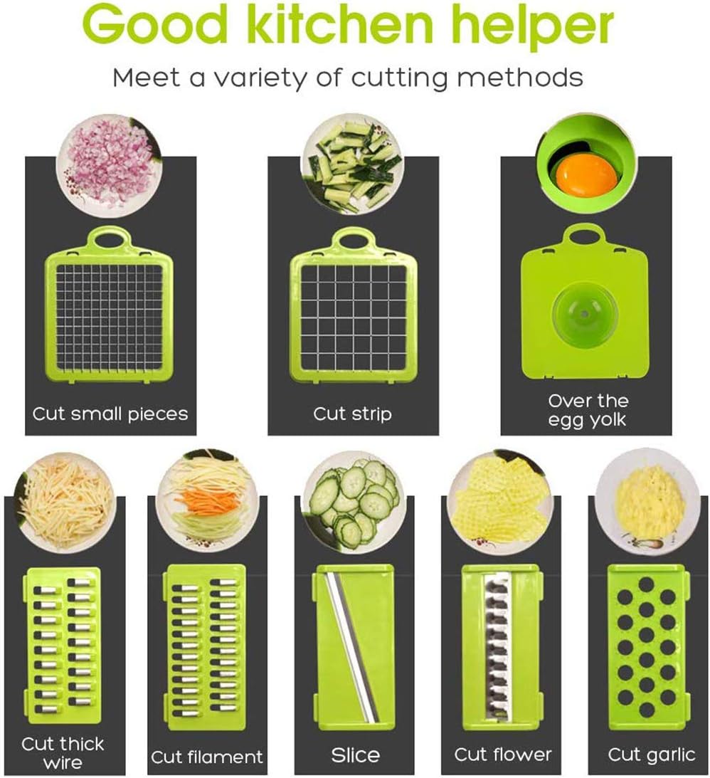 EzyBuy 12-in-1 Multifunctional Vegetable Chopper & Mandoline Slicer Set – Premium Kitchen Food Dicer, Grater & Cutter for Fruits and Vegetables