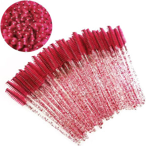 50 Pcs Eyelash Mascara Brushes, Wands Applicator Eyebrow Brush Makeup Kit, Eyebrow Castor Oil Brush Makeup Tool