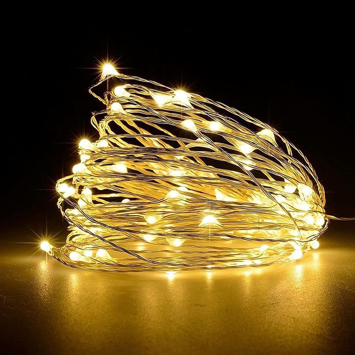 Fairy Lights, 50 LED Battery Operated String Lights Copper Wire Light for Indoor Outdoor Lighting, Bedroom, Wedding Decor, Party, Christmas, Tree Decoration(5M/16Ft,Warmwhite)