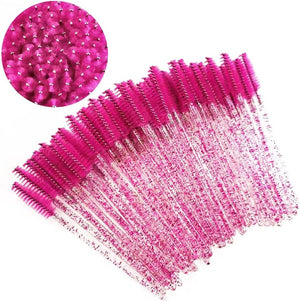 50 Pcs Eyelash Mascara Brushes, Wands Applicator Eyebrow Brush Makeup Kit, Eyebrow Castor Oil Brush Makeup Tool
