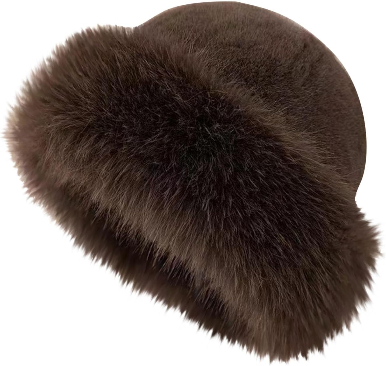 Faux Fur Cossack Hat for Women - Russian Winter Warm Earmuff Elegant Soft Plush Fluffy Windproof Thermal Trendy Furry for Skiing Skating Climbing - Ladies Girls