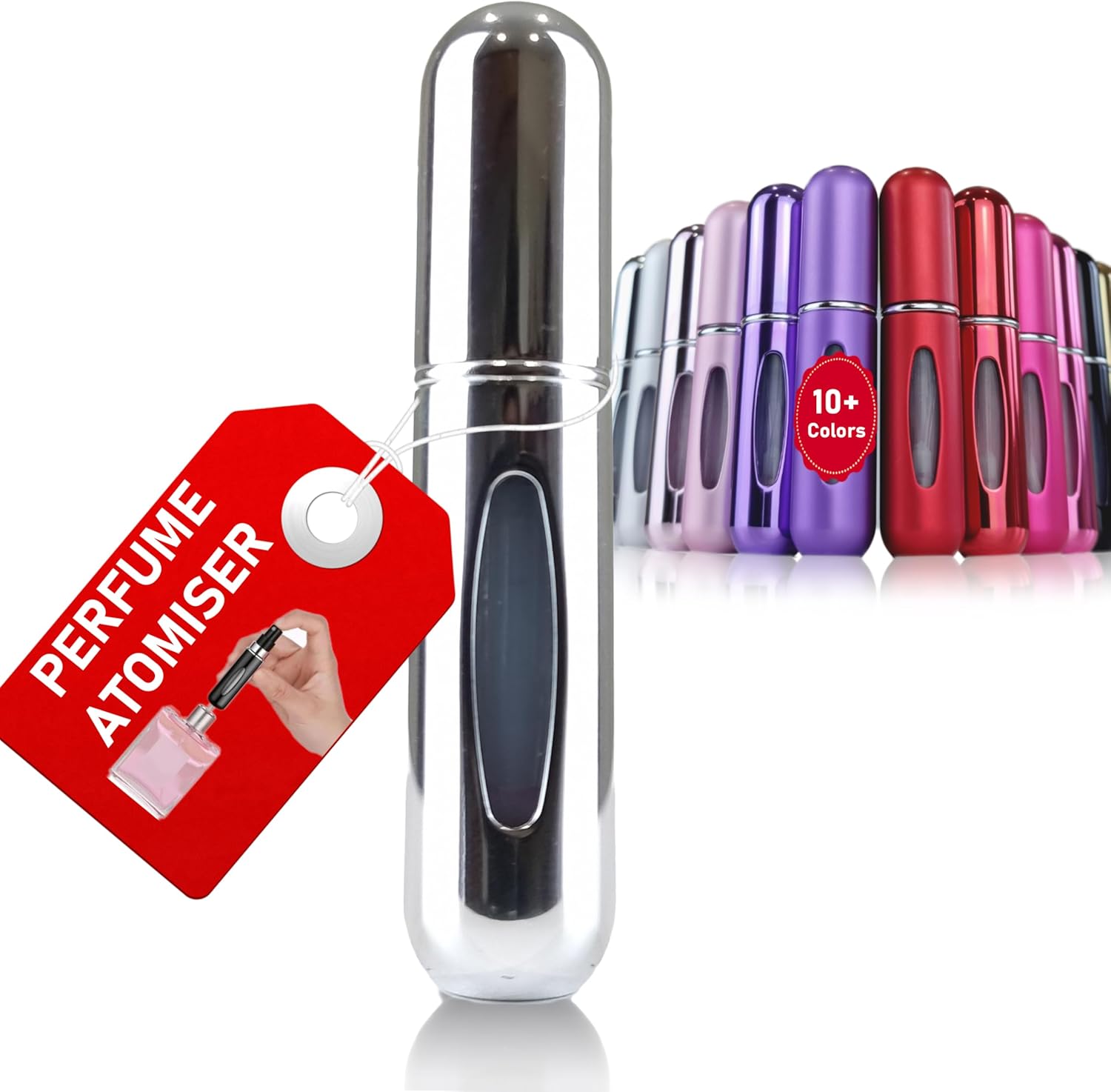 Perfume Atomiser - Travel Essential, Refillable Perfume Travel Bottle, Atomiser Spray Bottle (5 Ml) 18 Colors, Piano Black