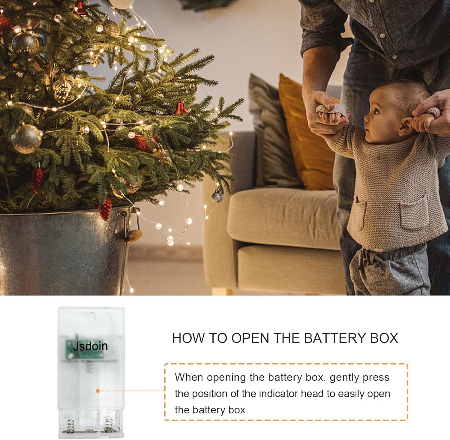 Fairy Lights, 50 LED Battery Operated String Lights Copper Wire Light for Indoor Outdoor Lighting, Bedroom, Wedding Decor, Party, Christmas, Tree Decoration(5M/16Ft,Warmwhite)