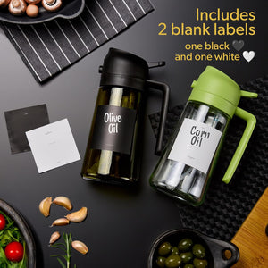 Kitchen Oil Spray 470 Ml | 2 in 1 Dispenser Oil Spray | Oil Spray Air Fryer | Oil Spray Sprayer | Oil Sprayer | Oil Spray | Oil Dispenser