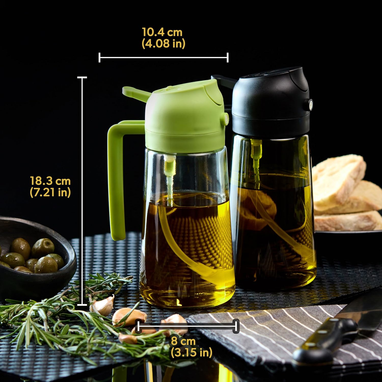 Kitchen Oil Spray 470 Ml | 2 in 1 Dispenser Oil Spray | Oil Spray Air Fryer | Oil Spray Sprayer | Oil Sprayer | Oil Spray | Oil Dispenser