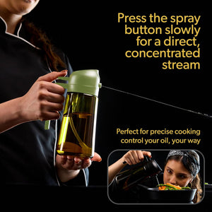 Kitchen Oil Spray 470 Ml | 2 in 1 Dispenser Oil Spray | Oil Spray Air Fryer | Oil Spray Sprayer | Oil Sprayer | Oil Spray | Oil Dispenser