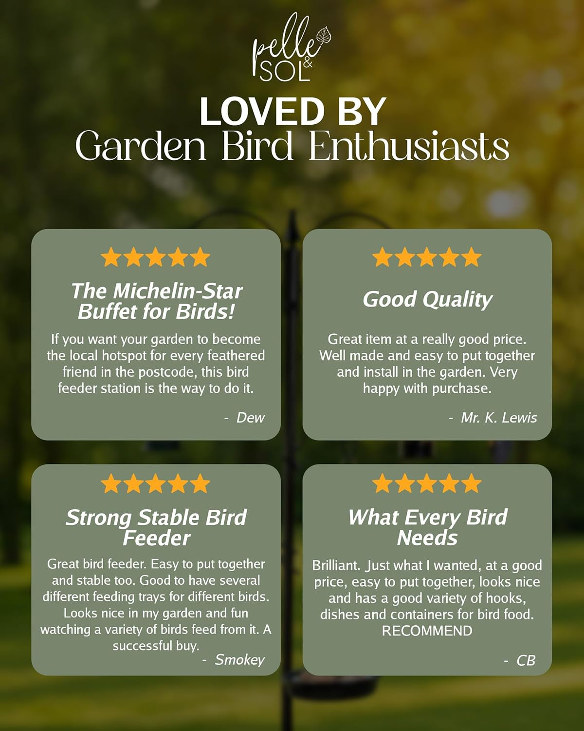 Bird Feeder with 3 Feeders & 2 Dishes | Bird Feeders Hanging Station, Bird Feeding Stations for the Garden, Bird Feeders for Small Birds