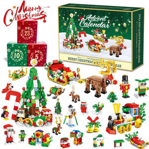Christmas Advent Calendar 2025 Building Blocks for Kids & Adults - 24 Pack Assembly Puzzles with Christmas Tree, Reindeer Sleigh & Train - High-Quality Materials - Perfect Gift for Block Lovers