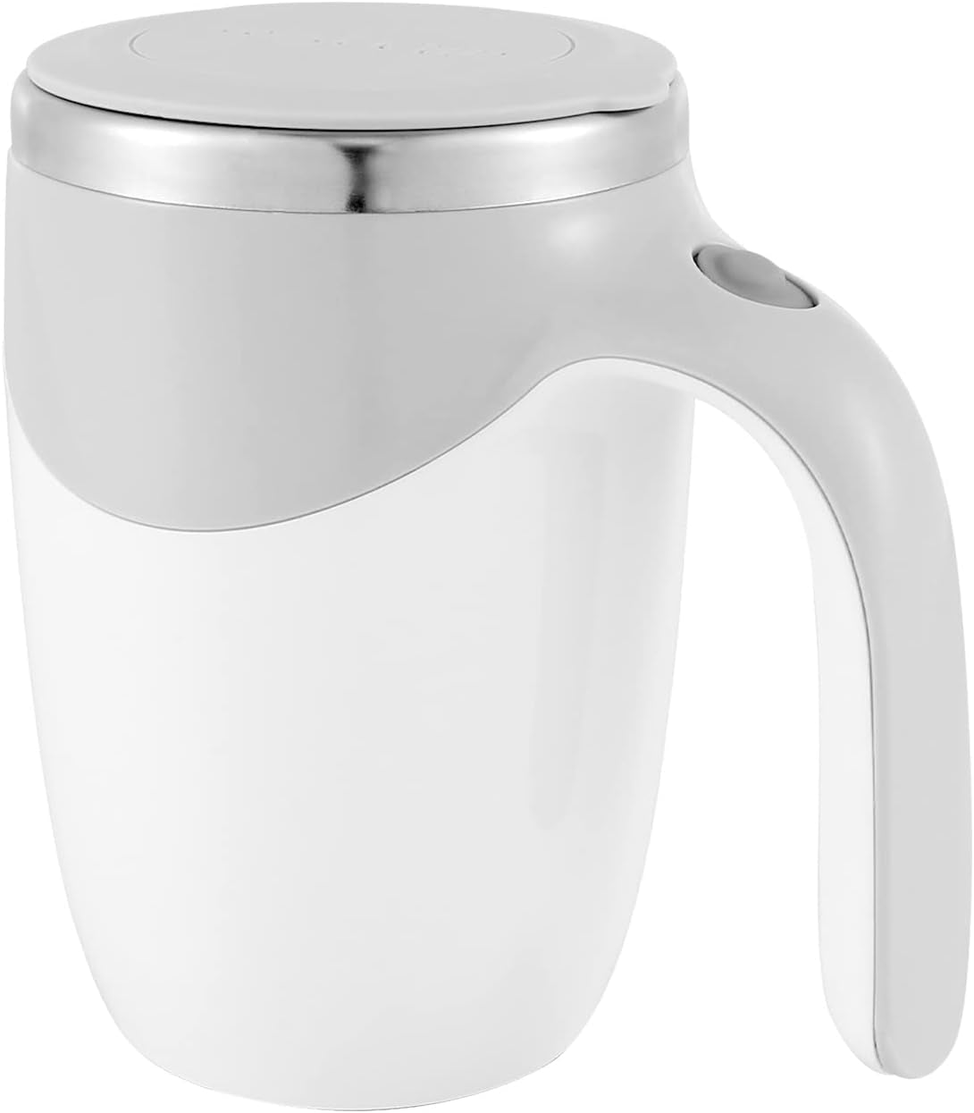 Stainless Steel Self Stirring Coffee Mug with Lid, 380ML Rechargeable Auto Magnetic Mug, Portable Auto Mixing Cup, Magnetic Hot Beverage Mixer for Coffee/Milk/Tea/Hot Chocolat/Latte/Mocha