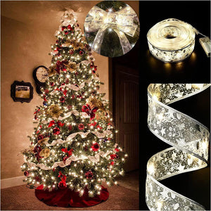 Christmas Tree Lights, 19Ft/6M 60 LED Christmas Tree Ribbon Waterproof Fairy Lights Christmas Decorations Curtain Lights Hanging Fairy Lights for Bedroom Wall Garden Patio Christmas Tree Decorations